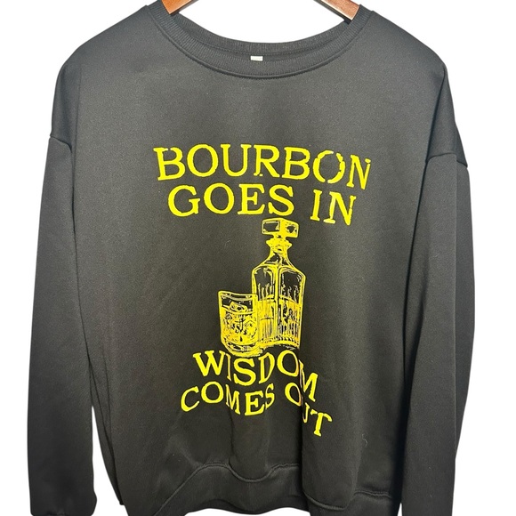 Bourbon Wisdom Black Crewneck Sweater - Picture 1 of 4